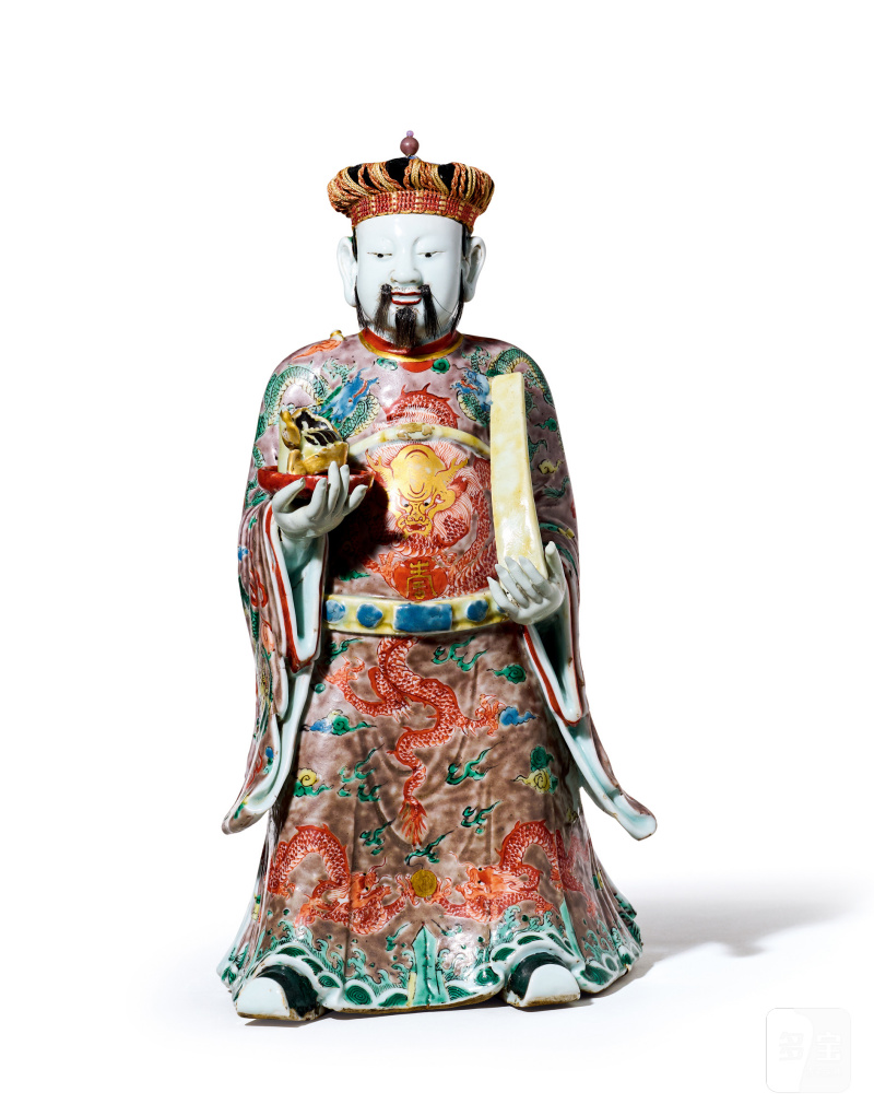 清康熙 五彩文昌帝君像